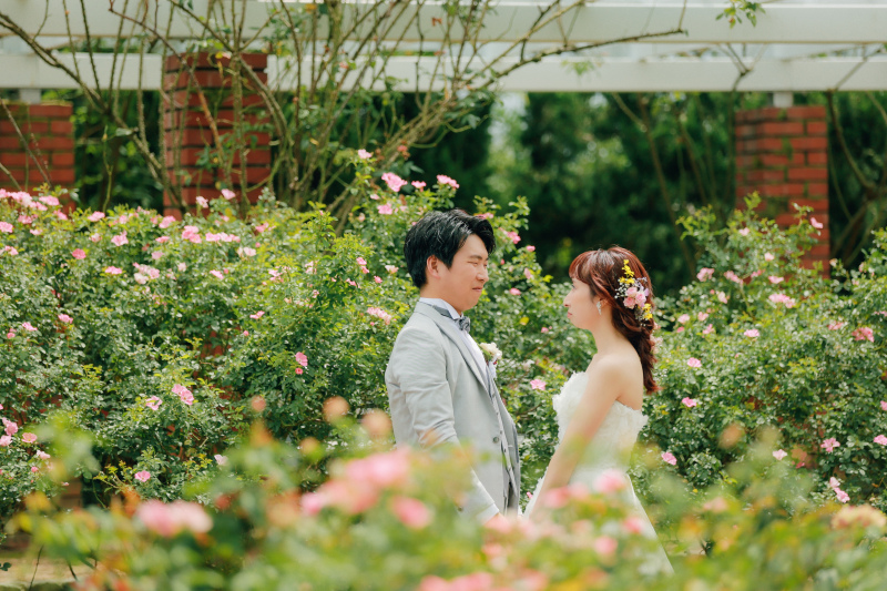 お花に囲まれて・・・