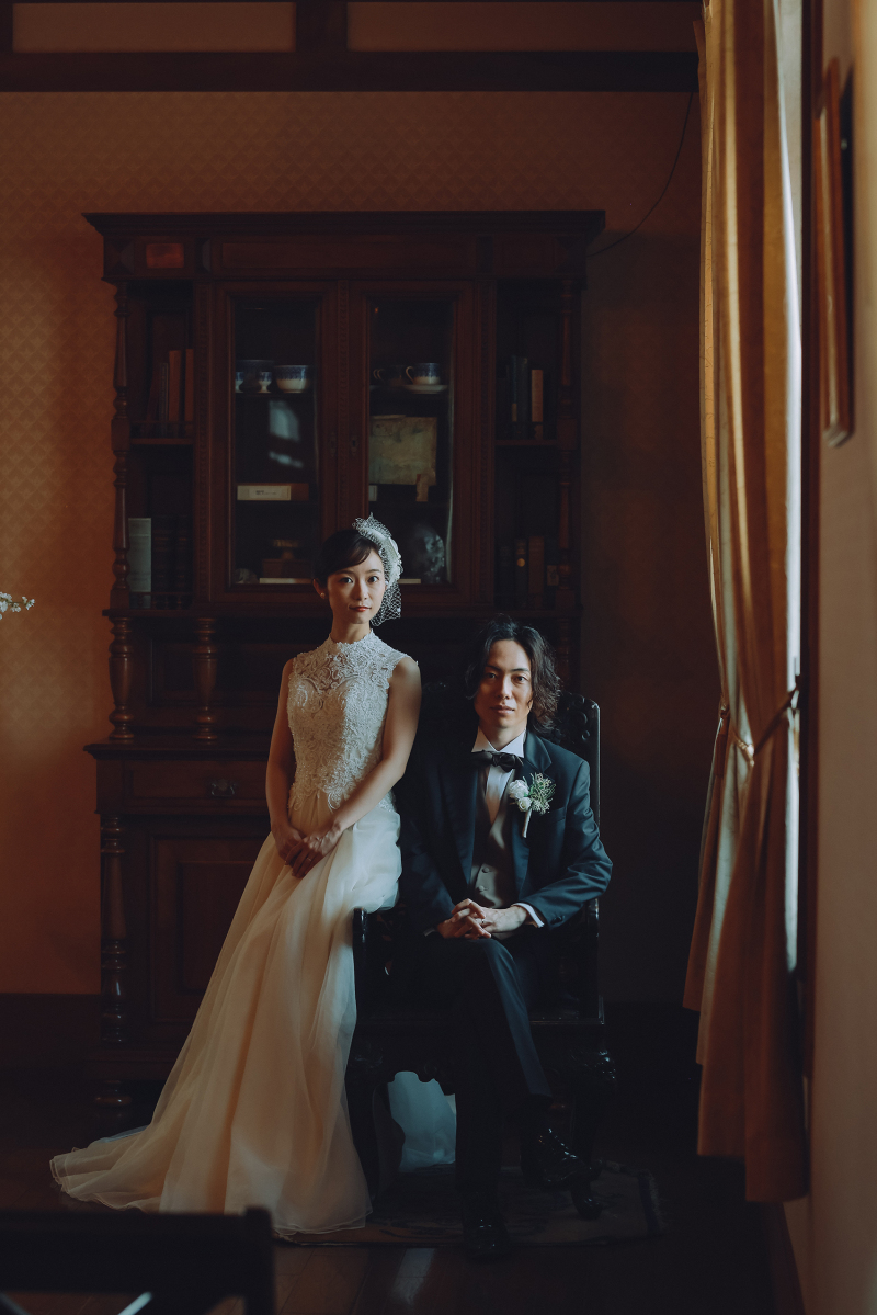 きっちりした定番ポーズも。