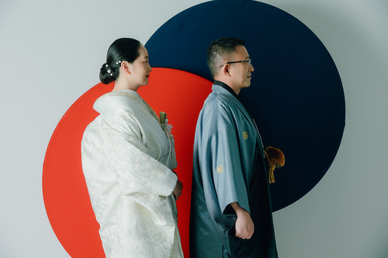 赤と青の円を使用した写真も撮れます。