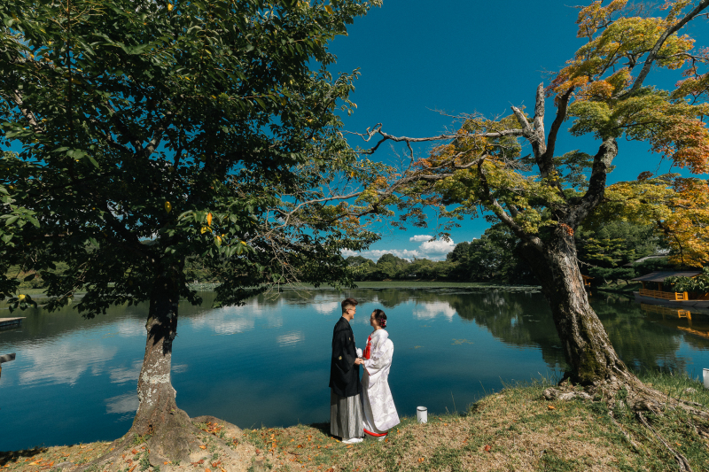 今度は和装。京都の大覚寺へ。