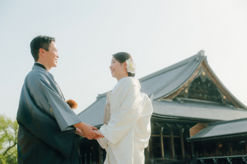 西本願寺で和装ウェディング撮影