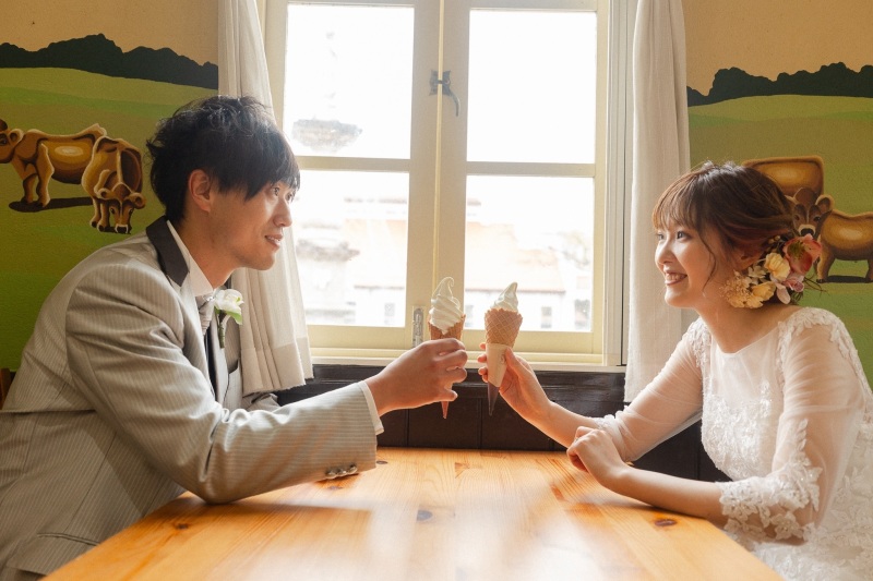 最後はアイスクリームを食べながら