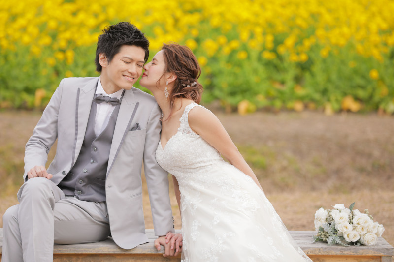 ベンチでも撮影♫