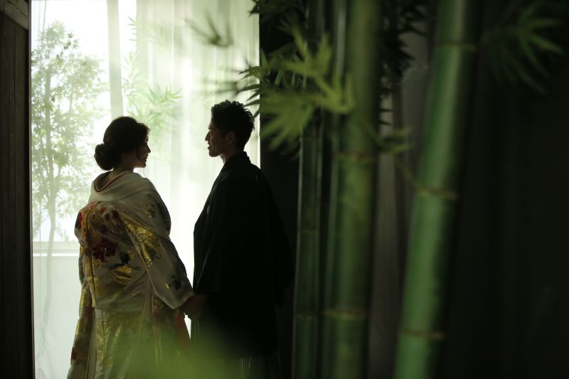 竹とシルエット