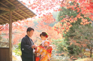 紅葉の日本庭園