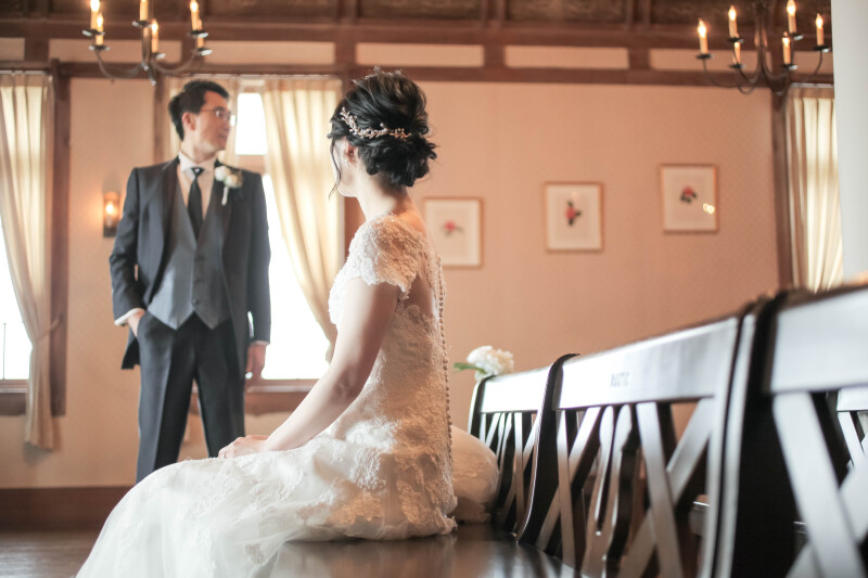 新婦さんの目線の先には...