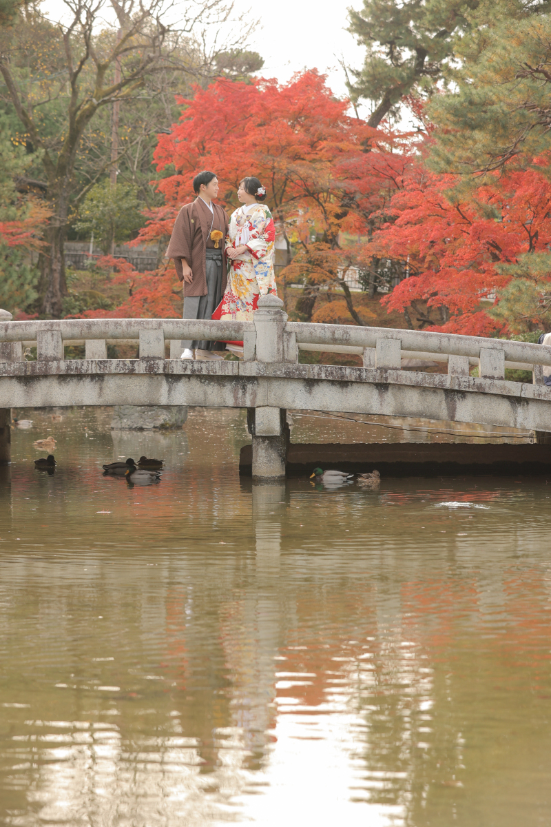 京都✖️着物✖️紅葉の組み合わせが素敵！