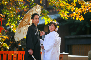 早朝の祇園でのロケーションフォト