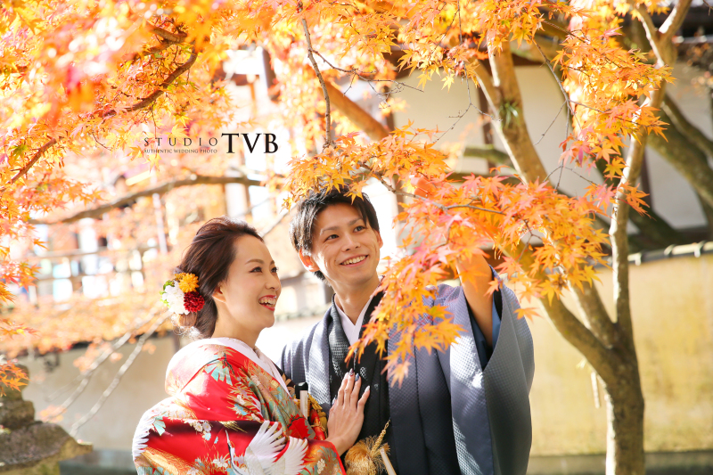 お庭での紅葉ロケ^^