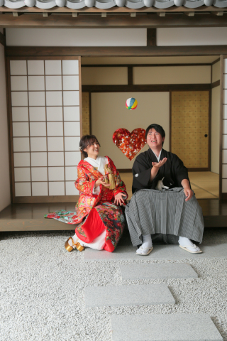 仲睦まじいおふたりと前撮り撮影♪【屋内庭園】