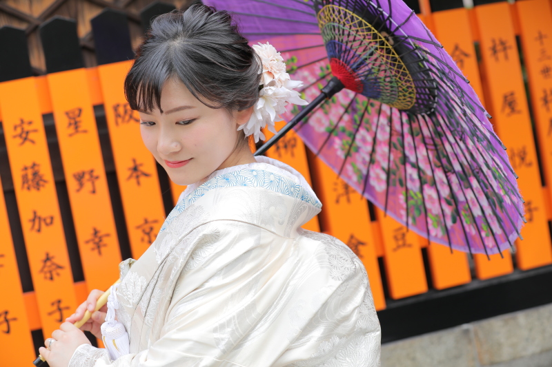 定番の和傘で。