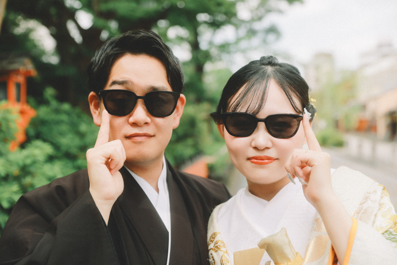 和装 × サングラス