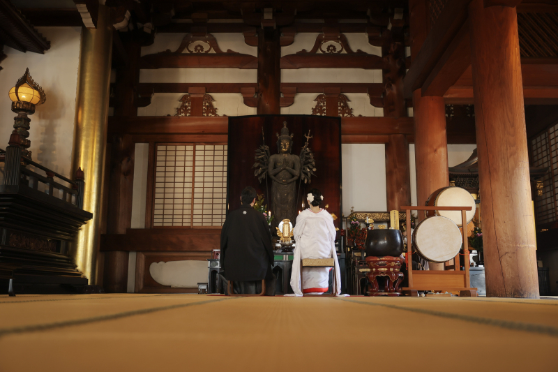 備前観音様の前でのショット