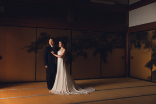 金戒光明寺でダイナミックな洋装フォトウェディング