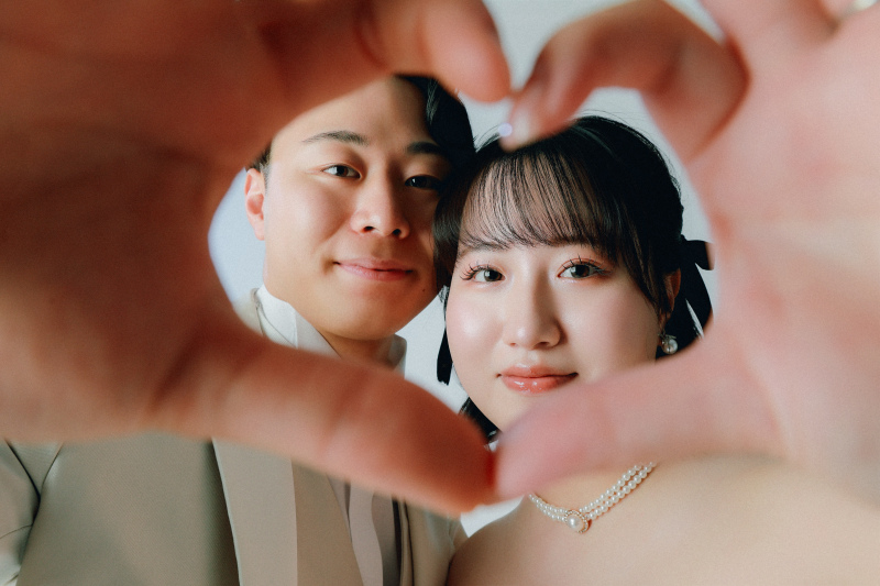 一緒にハートを作って♡