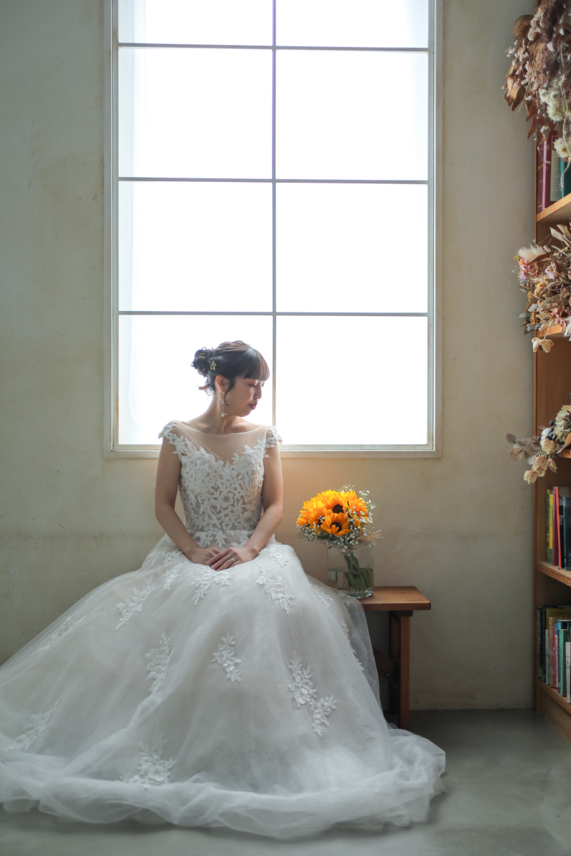 お気に入りのブーケとご新婦様と