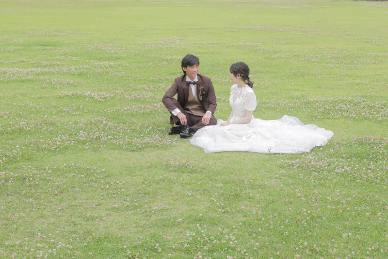 最後は広い芝生の上で