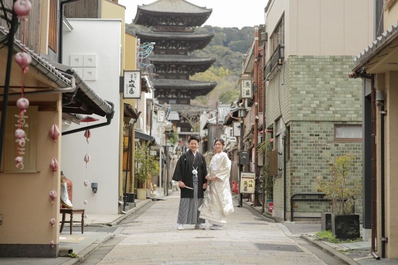 冬の八坂の塔ロケーション