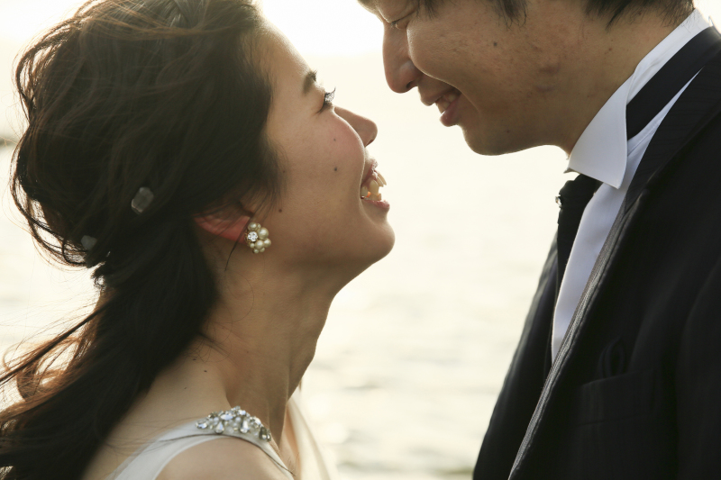 見つめ合う時もずっと笑顔です。