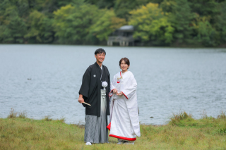宝ヶ池で和装撮影