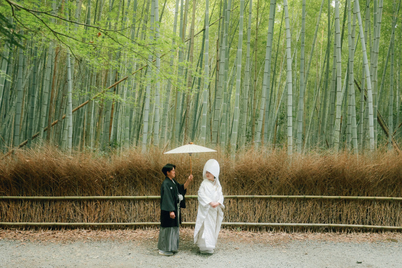 まずは竹林で撮影スタート
