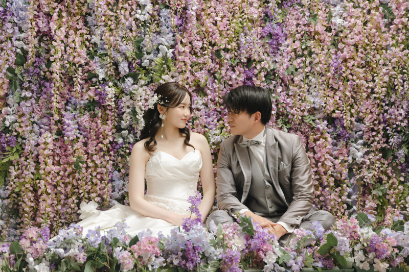 藤の花のフラワーウォール