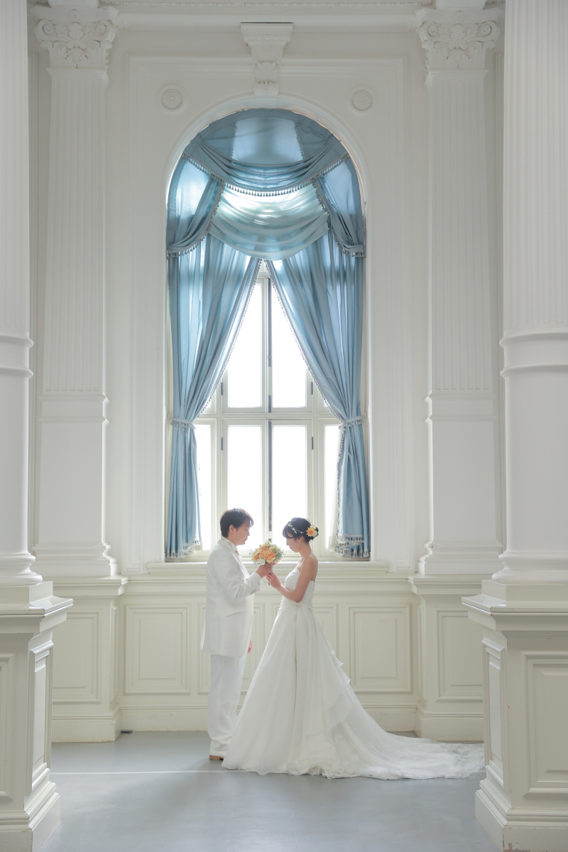 ブーケを持って