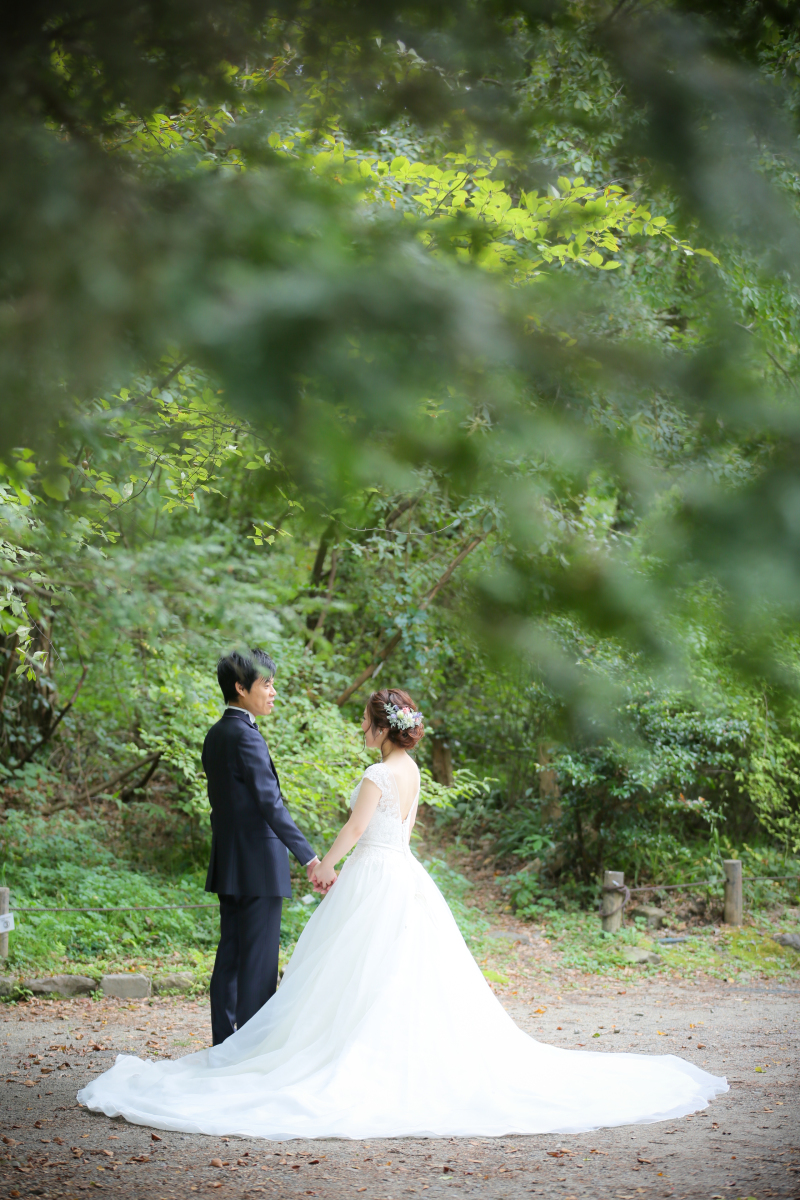 木々に囲まれて。