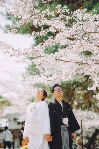 桜満開の八坂で、おひさまにも恵まれたロケーション撮影♪