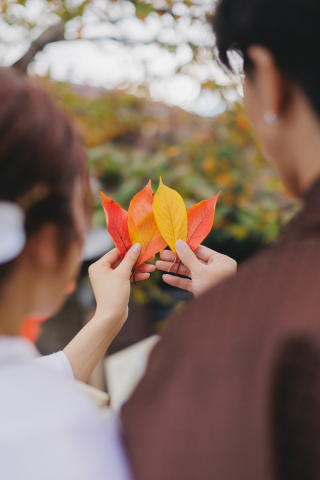 秋の美しさを纏うウェディングフォト