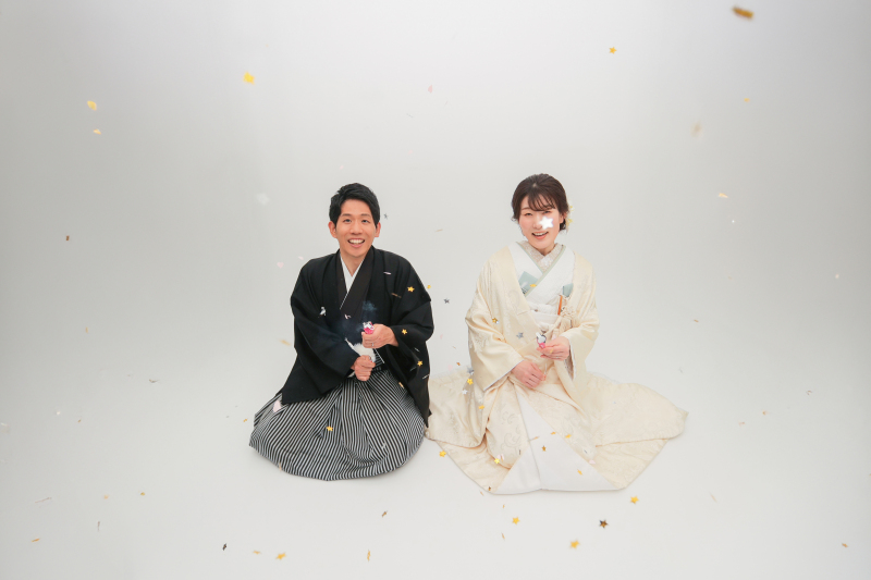 コンフェッティの撮影はスタジオ撮影ならでは
