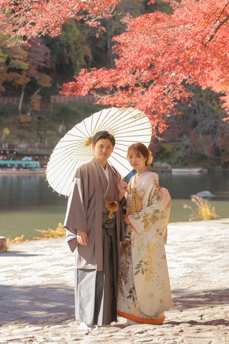 紅葉と一緒に。