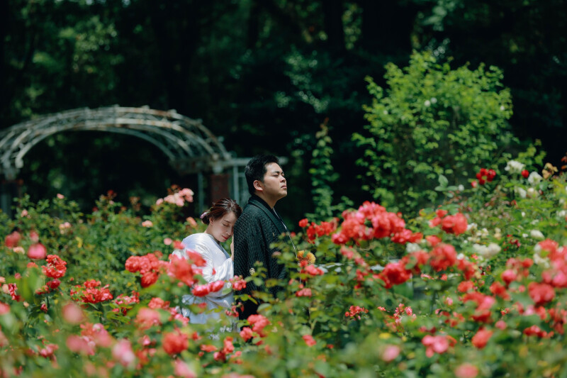 お花畑に囲まれて・・・