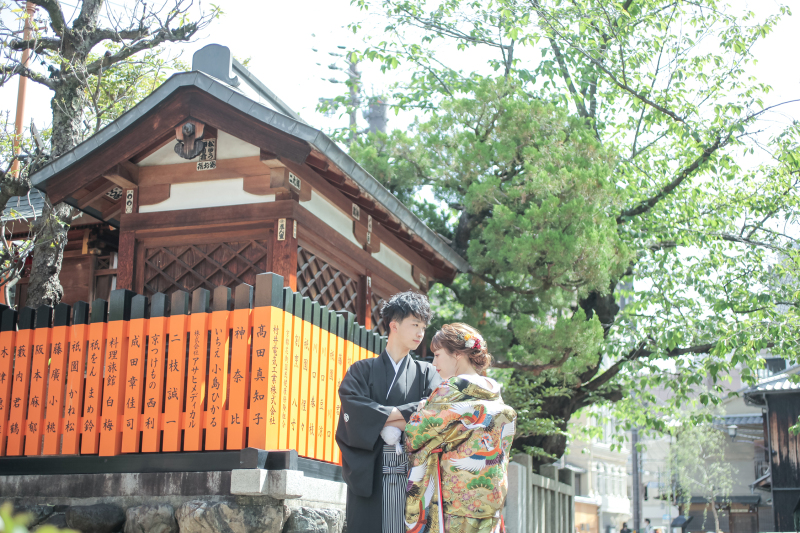 京都らしい景色の中で。