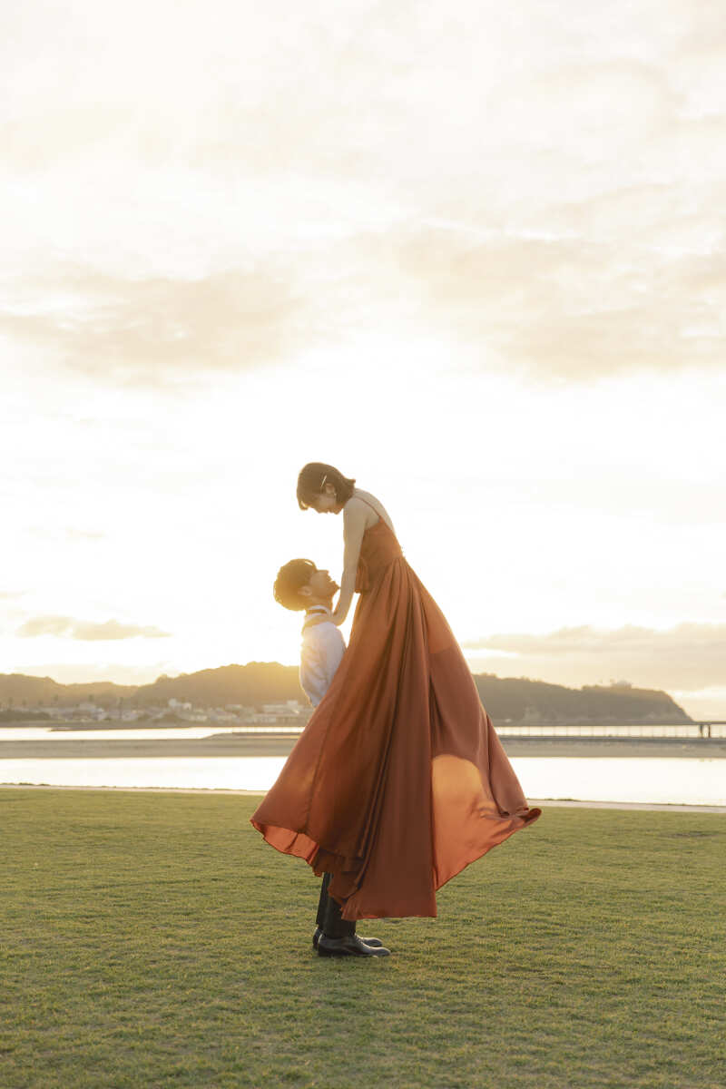 夕日のショットも