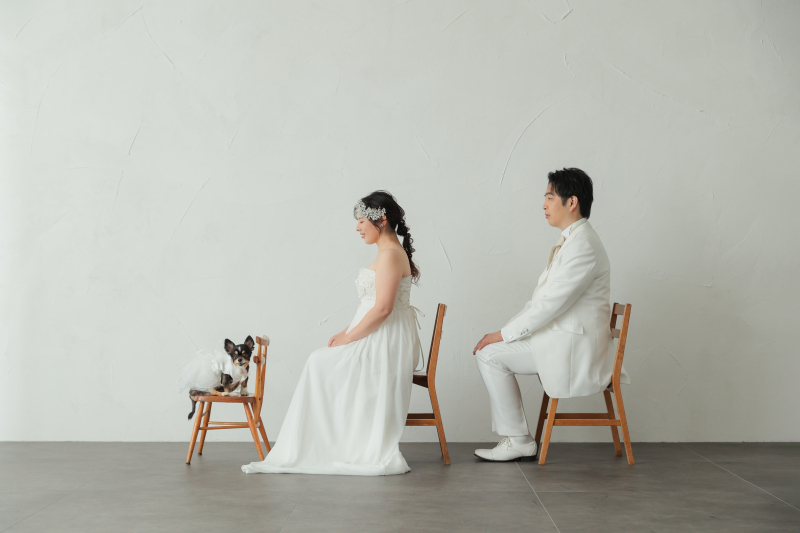 ちょこんと座って前にならえ