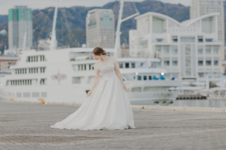 神戸ハーバーランドで特別なウエディングフォト