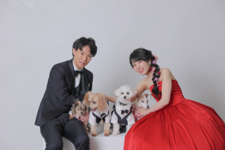 わんちゃんと一緒に撮影！