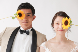 お花を使ってのスタジオ撮影