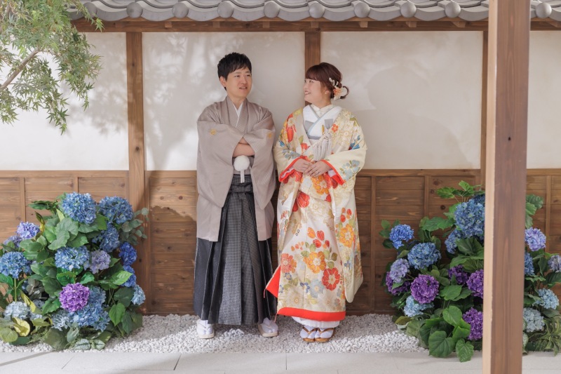 庭園には紫陽花もあります