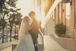 街の夕暮れロケーション