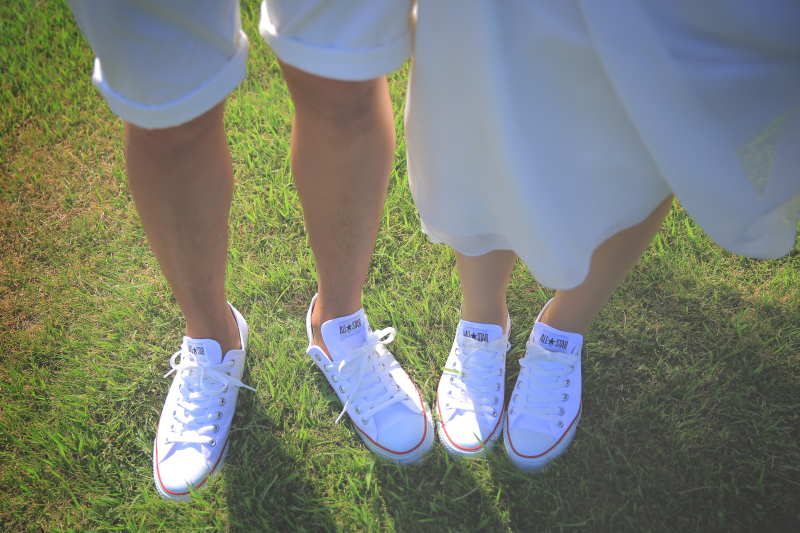 おそろいのスニーカー