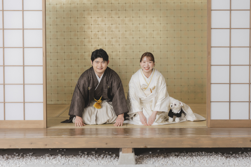【和装のスタジオでわんちゃん撮影】撮影&150カット以上全データ&台紙付写真