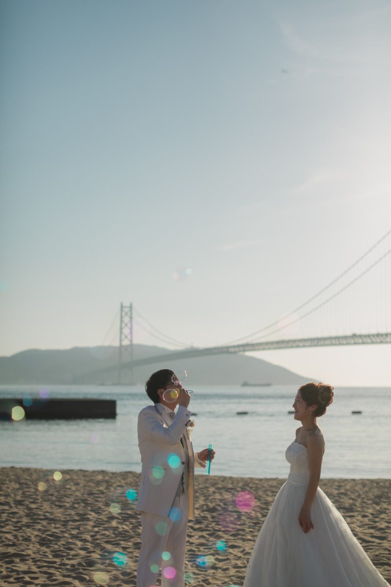 【舞子浜ロケーションプラン】明石海峡大橋を臨むビーチロケーション◇200カット以上全データ付き