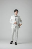 ノッチドラペルカジュアルグレー/ライトグレー