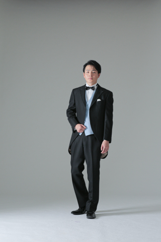 ブラック燕尾水色ベスト