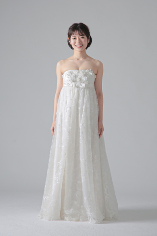 総レース胸下立体花切り替えリボン/WD11220