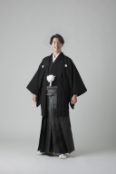黒紋付×黒格子