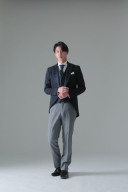 ネイビー襟サテンショート燕尾