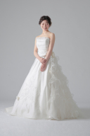 立体花刺繍サイド縦フリル/62343